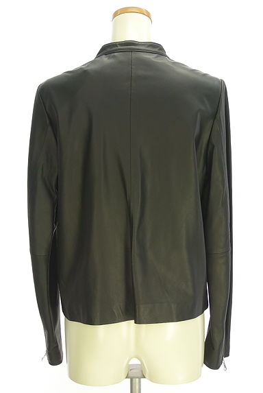 LOUNIE（ルーニィ）の古着「ノーカラーラムレザーライダースジャケット（ブルゾン・スタジャン）」大画像２へ