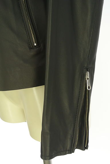 LOUNIE（ルーニィ）の古着「ノーカラーラムレザーライダースジャケット（ブルゾン・スタジャン）」大画像５へ