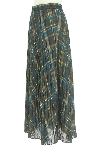 LAUTREAMONT（ロートレアモン）の古着「チェック柄シワプリーツロングスカート（ロングスカート・マキシスカート）」大画像３へ