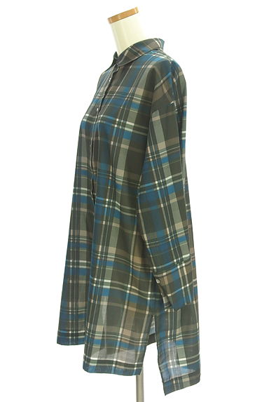 LAUTREAMONT（ロートレアモン）の古着「チェック柄シャツワンピース（ワンピース・チュニック）」大画像３へ