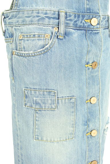 クリックで大画像表示 AZUL BY MOUSSY(アズールバイマウジー)の古着「ミモレ丈デニムサロペットスカート(オーバーオール・サロペット)」大画像5へ