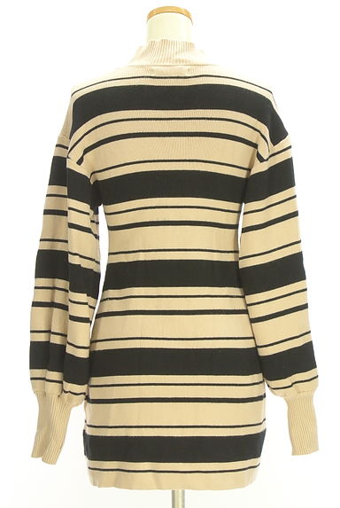 ROYAL PARTY（ロイヤルパーティ）の古着「ボリューム袖マルチボーダーニットミニワンピ（ワンピース・チュニック）」大画像２へ