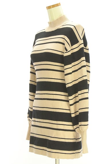 ROYAL PARTY（ロイヤルパーティ）の古着「ボリューム袖マルチボーダーニットミニワンピ（ワンピース・チュニック）」大画像３へ