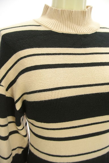 ROYAL PARTY（ロイヤルパーティ）の古着「ボリューム袖マルチボーダーニットミニワンピ（ワンピース・チュニック）」大画像４へ