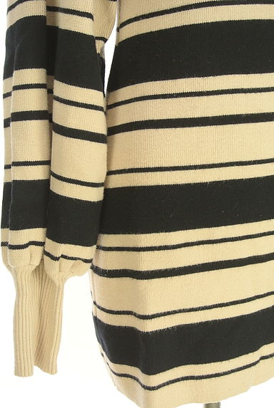 ROYAL PARTY（ロイヤルパーティ）の古着「ボリューム袖マルチボーダーニットミニワンピ（ワンピース・チュニック）」大画像５へ