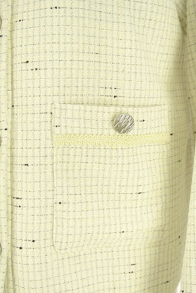 JILL by JILLSTUART（ジルバイジルスチュアート）の古着「ラメチェックノーカラーツイードジャケット（ジャケット）」大画像５へ