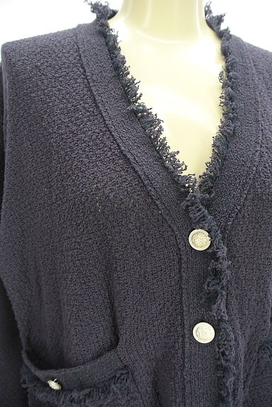クリックで大画像表示 Stola.(ストラ)の古着「フリンジコットンニットカーディガン(カーディガン・ボレロ)」大画像4へ