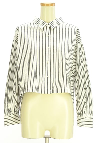 Stola.（ストラ）の古着「ストライプショートシャツ（ブラウス）」大画像１へ