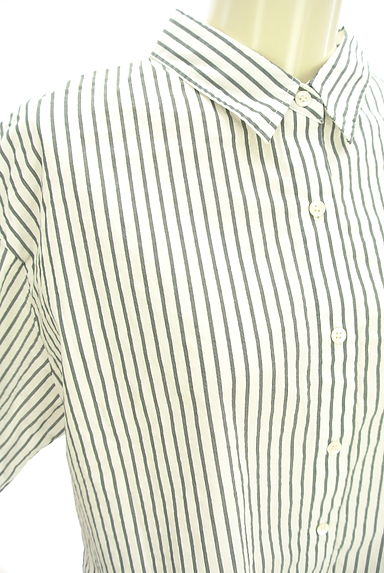 Stola.（ストラ）の古着「ストライプショートシャツ（ブラウス）」大画像４へ