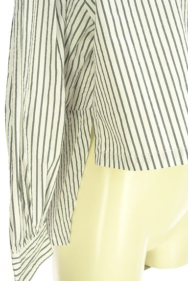 Stola.（ストラ）の古着「ストライプショートシャツ（ブラウス）」大画像５へ