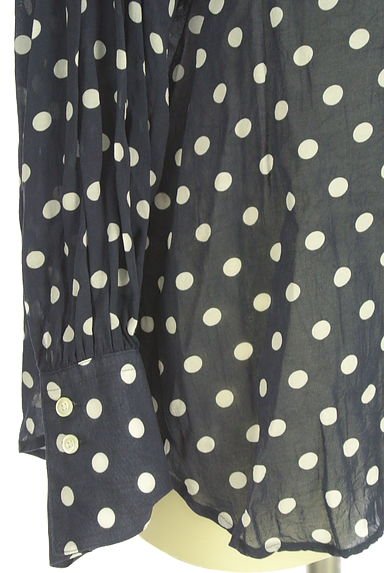SLOBE IENA（スローブイエナ）の古着「ノーカラードットシアーシャツ（ブラウス）」大画像５へ