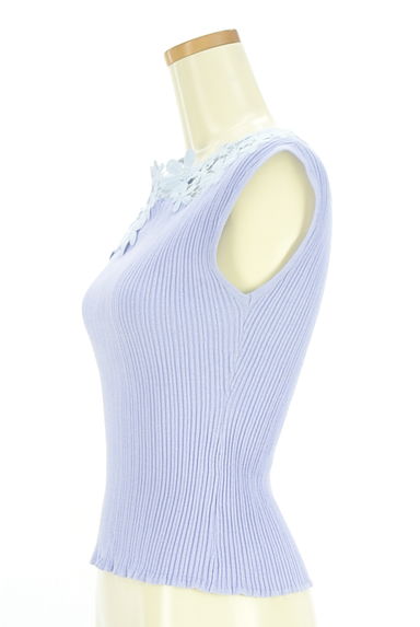 WILLSELECTION（ウィルセレクション）の古着「ヨーク花モチーフ刺繍ノースリリブニットトップス（ニット）」大画像３へ