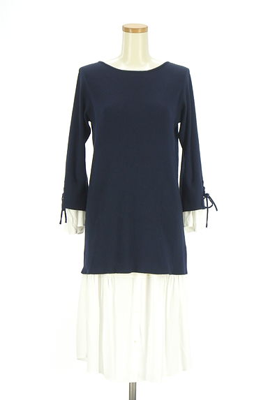 WILLSELECTION（ウィルセレクション）の古着「白スカート付きレイヤードリブニットワンピース（ワンピース・チュニック）」大画像１へ