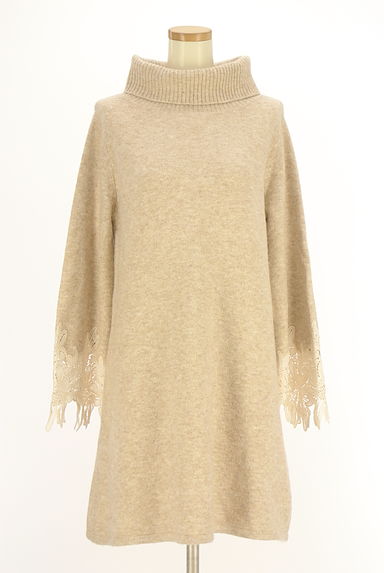 WILLSELECTION（ウィルセレクション）の古着「袖刺繍レースオフタートルニットワンピース（ワンピース・チュニック）」大画像１へ