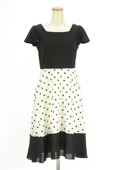 WILLSELECTION（ウィルセレクション）の古着「モノトーンドットフレアワンピース（ワンピース・チュニック）」大画像１へ