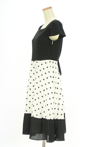 WILLSELECTION（ウィルセレクション）の古着「モノトーンドットフレアワンピース（ワンピース・チュニック）」大画像３へ