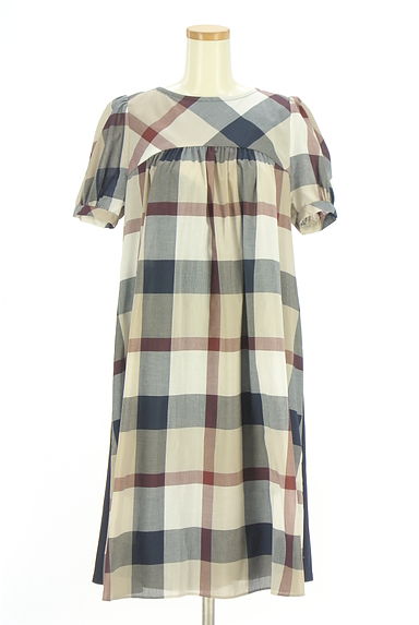 BLUE LABEL CRESTBRIDGE（ブルーレーベル・クレストブリッジ）の古着「半そでチェック柄ワンピース（ワンピース・チュニック）」大画像１へ