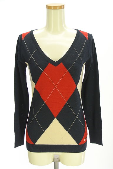 Rady（レディ）の古着「アーガイル柄Vネックニット（ニット）」大画像１へ
