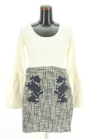 クリックで大画像表示 rienda(リエンダ)の古着「リブニット×ツイードミニワンピース(ワンピース・チュニック)」大画像1へ