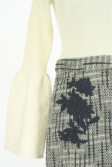 クリックで大画像表示 rienda(リエンダ)の古着「リブニット×ツイードミニワンピース(ワンピース・チュニック)」大画像4へ