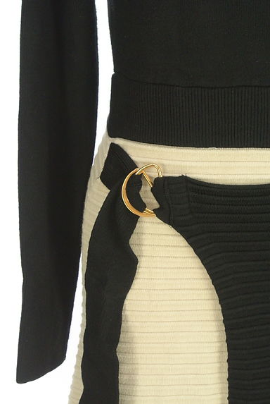 rienda（リエンダ）の古着「ラップ風配色ニットワンピース（ワンピース・チュニック）」大画像５へ