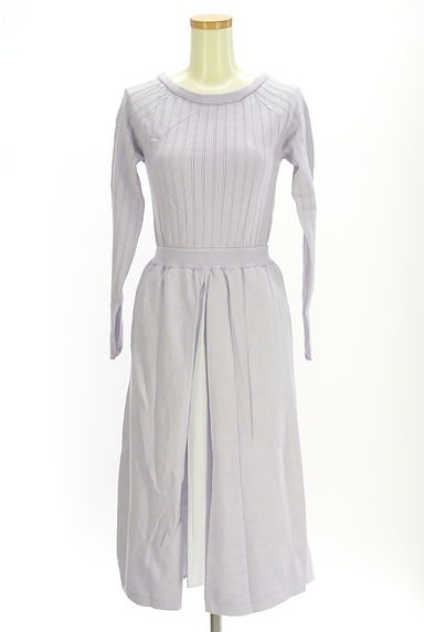 rienda（リエンダ）の古着「編地切替ニットワンピース（ワンピース・チュニック）」大画像１へ