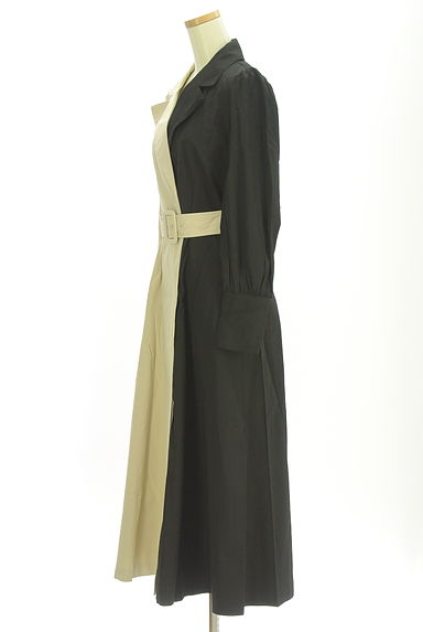 rienda（リエンダ）の古着「ベルト付きバイカラーロングワンピース（ワンピース・チュニック）」大画像３へ