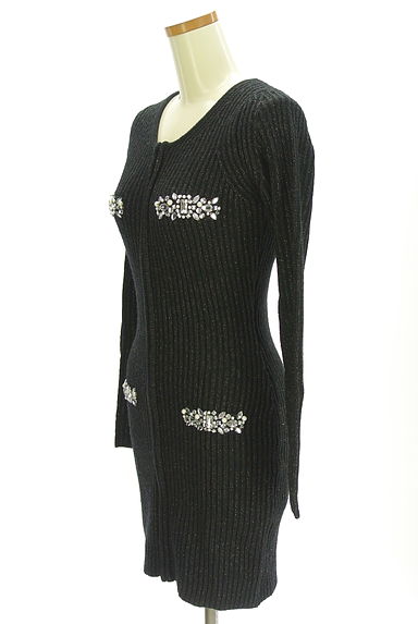 Rady（レディ）の古着「ビジュー付きジップアップリブニットワンピース（ワンピース・チュニック）」大画像３へ