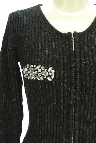 Rady（レディ）の古着「ビジュー付きジップアップリブニットワンピース（ワンピース・チュニック）」大画像４へ