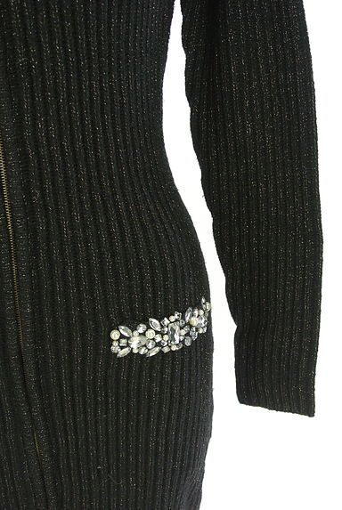 Rady（レディ）の古着「ビジュー付きジップアップリブニットワンピース（ワンピース・チュニック）」大画像５へ