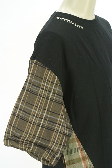 drug store's（ドラッグストアーズ）の古着「チェック柄切替半そでTシャツ（Ｔシャツ）」大画像４へ