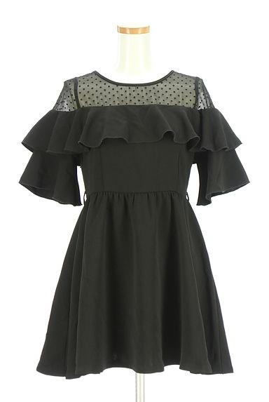 evelyn（エブリン）の古着「ドット柄シアー切替ワンピース（ワンピース・チュニック）」大画像１へ