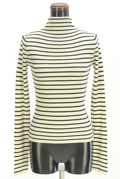 AZUL BY MOUSSY（アズールバイマウジー）の古着「タートルネックボーダーリブニット（ニット）」大画像１へ
