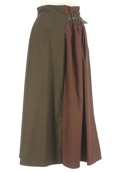 YECCA VECCA（イェッカヴェッカ）の古着「Editt by YECCA VECCA ラップスカート風バイカラーロングスカート（ロングスカート・マキシスカート）」大画像１へ