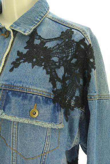 YECCA VECCA（イェッカヴェッカ）の古着「刺繍レース付Gジャン（ブルゾン・スタジャン）」大画像４へ