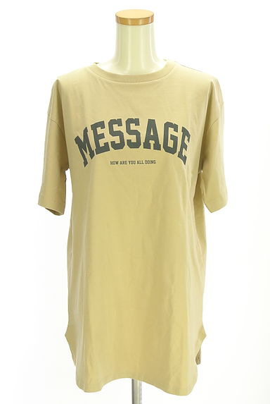 Samansa Mos2（サマンサモスモス）の古着「Samansa Mos2 blue プリントチュニックTシャツ（Ｔシャツ）」大画像１へ