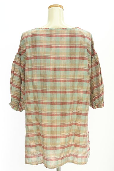 Samansa Mos2（サマンサモスモス）の古着「チェック柄チュニックブラウス（カットソー・プルオーバー）」大画像２へ
