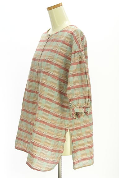 Samansa Mos2（サマンサモスモス）の古着「チェック柄チュニックブラウス（カットソー・プルオーバー）」大画像３へ