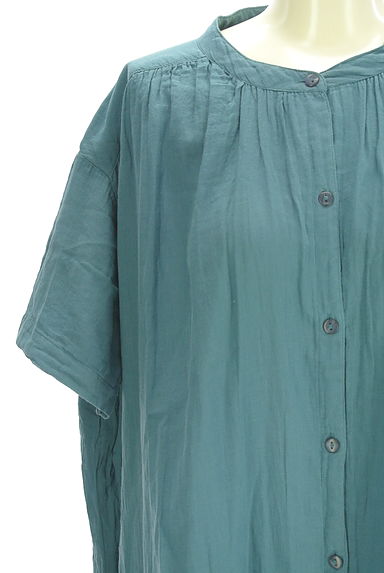 Samansa Mos2（サマンサモスモス）の古着「Samansa Mos2 blue コットンロングシャツワンピ（ワンピース・チュニック）」大画像４へ