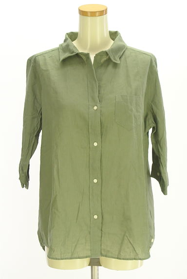 Samansa Mos2（サマンサモスモス）の古着「2WAY綿麻スキッパーシャツ（カジュアルシャツ）」大画像１へ