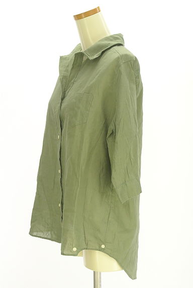 Samansa Mos2（サマンサモスモス）の古着「2WAY綿麻スキッパーシャツ（カジュアルシャツ）」大画像３へ