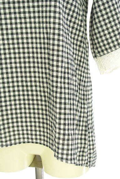 Samansa Mos2（サマンサモスモス）の古着「レース付きギンガムチェックブラウス（カットソー・プルオーバー）」大画像５へ