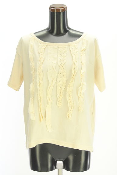 Samansa Mos2（サマンサモスモス）の古着「フロントフリルTシャツ（カットソー・プルオーバー）」大画像１へ