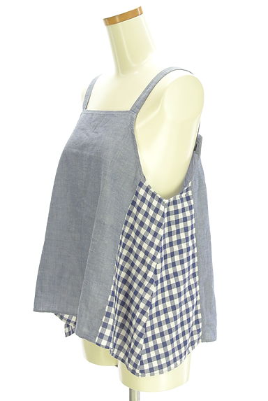 Samansa Mos2（サマンサモスモス）の古着「チェック切替キャミソール（カットソー・プルオーバー）」大画像３へ