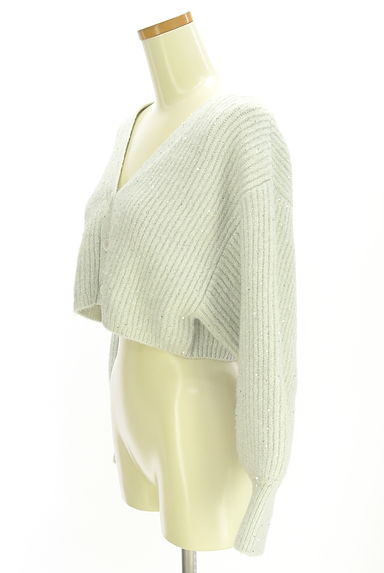 MERCURYDUO（マーキュリーデュオ）の古着「ラメ&スパンコールMIXニットカーディガン（カーディガン・ボレロ）」大画像３へ