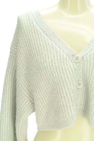 MERCURYDUO（マーキュリーデュオ）の古着「ラメ&スパンコールMIXニットカーディガン（カーディガン・ボレロ）」大画像４へ