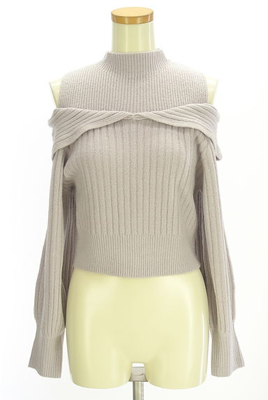 MERCURYDUO（マーキュリーデュオ）の古着「オープンショルダーリブニットトップス（ニット）」大画像１へ