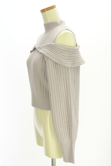 MERCURYDUO（マーキュリーデュオ）の古着「オープンショルダーリブニットトップス（ニット）」大画像３へ