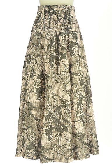 rienda（リエンダ）の古着「花柄シアーチェックロングスカート（ロングスカート・マキシスカート）」大画像２へ