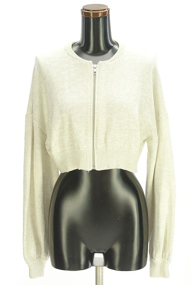 rienda（リエンダ）の古着「ジップアップラメニットカーディガン（カーディガン・ボレロ）」大画像１へ